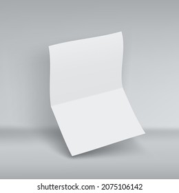 Blank White Two Fold A4 Paper Sheet. EPS10 Vector