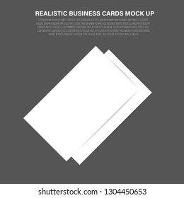 Blank White Two Horizontal Business Cards Mock Up, Isolated, 3d Rendering. Empty Namecard On Each Other Mockup, Top View. Calling Papersheet Template For Company Name, Phone Number, Email Address.