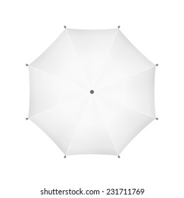 Blank White Umbrella. Top View. Vector.