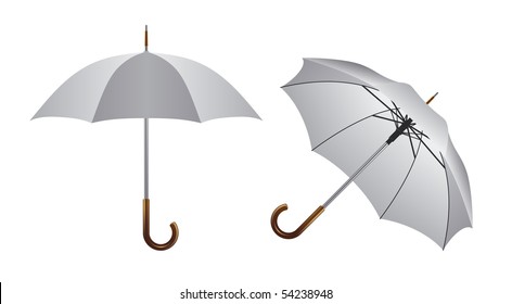 Blank white umbrella. Vector illustration.