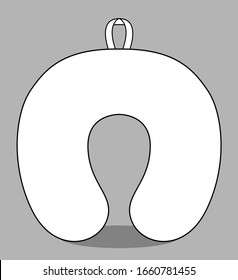 Blank White U-Shape Pillow Vector For Template