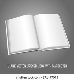 Blank white vector opened book or photo album for your messages, design concepts, photos etc.