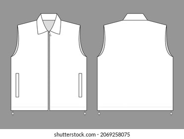 Blank White Vest Toggle Stopper Template Stock Vector (Royalty Free ...