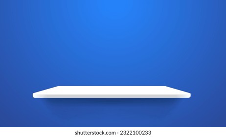 Autopared blanca en blanco con ilustración vectorial de fondo de pared azul