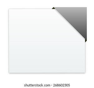 o banner da web branco em branco com canto cinza em branco / o banner em branco / a folha de papel