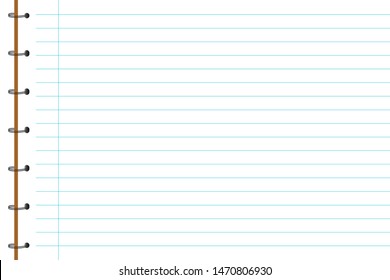 Blank white worksheet exercise book. Vector EPS 10 illustration.