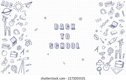 Blank white worksheet exercise book and back to school vector design.