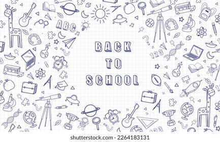 Blank white worksheet exercise book and back to school vector design.