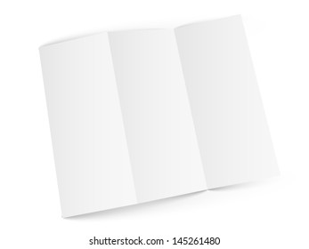 Blank white zigzag folded paper.