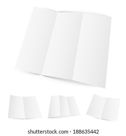Blank white zigzag folded paper. Flyer catalog mockup.