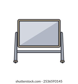 Blank whiteboard illustration for education or office design projects