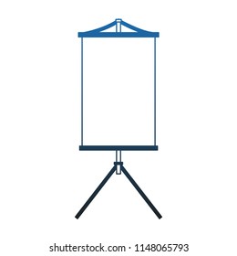 Blank whiteboard isolated in blue lines
