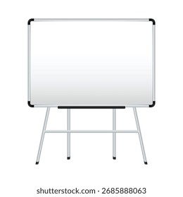 Blank Whiteboard on Easel Stand Vector Illustration