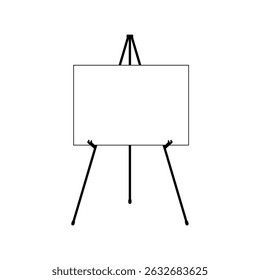 Blank whiteboard with stand for presentation
