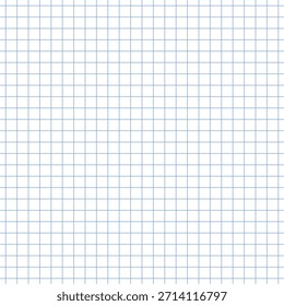 blank wide square school notebook seamless pattern, blue grid on white background, paper page