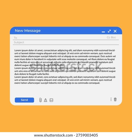Blank window of electronic mail, template vector illustration. New message window. Gmail, Google, Google meet And Google Drive Logo. Gmail UI mockup template. Gmail inbox and email thread layout with compose message