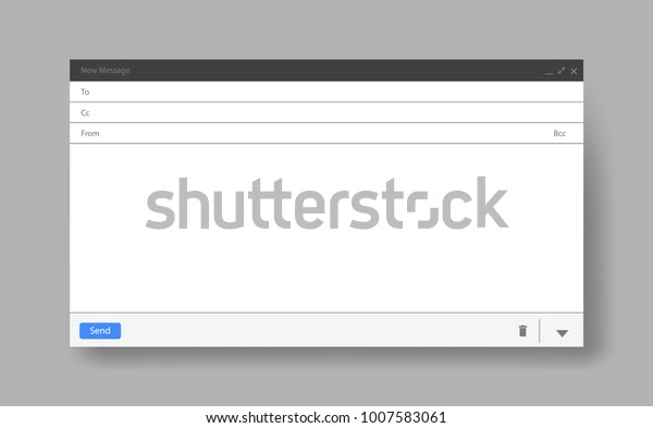 電子メールの空白のウィンドウ テンプレートベクターイラスト メールメッセージ用の空のテンプレートインターネットメールフレームインターフェイスを電子メールで送信します のベクター画像素材 ロイヤリティフリー