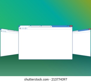 Blank window of internet browser for website presentation