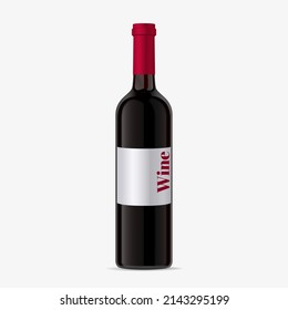 Blank Wine bottle Isolated mockup. Vector illustration