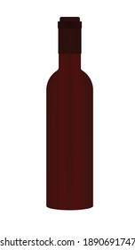 Weinflasche aus Leder. Vektorgrafik