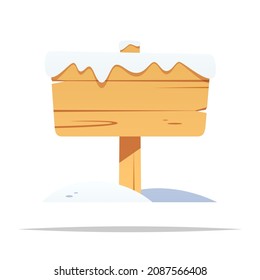 Blank winter sign board vector isolated illustration