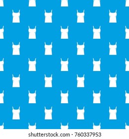 Blank women tank top pattern repeat seamless in blue color for any design. Vector geometric illustration