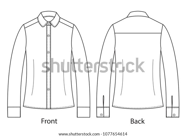 Blank Womens Shirt Front Back Viewsvector Stock Vector (Royalty Free ...