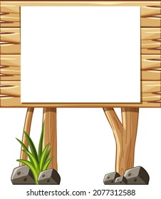 Blank wood board on white background illustration