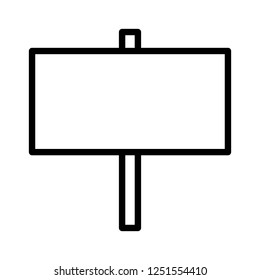 Blank wood sign or empty wooden signpost banner line art vector icon for apps and websites