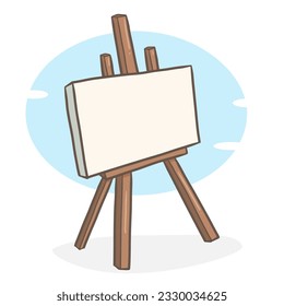 Blank wooden Brown canvas painting. Vector cartoon flat style.