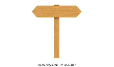 blank wooden road sign on the white background