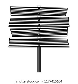 Blank wooden sign in black and white