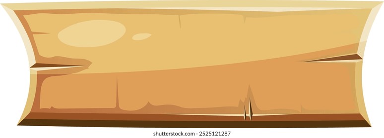 Blank wooden sign. Cartoon plank. Board template