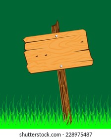 Blank wooden sign, vector