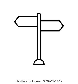 Blank wooden signpost vector icon features direction board. Route navigation choice visualizes business strategy plan. eps 10