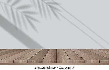 
Blank wooden Table, with shadow overlay. mock up template for product display.