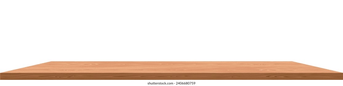Vector de tabla de madera en blanco Ilustración Vista superior delantera