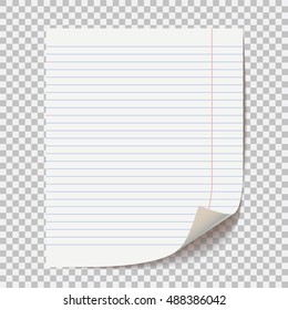 blank worksheet exercise book, isolated on white background, vector illustration
