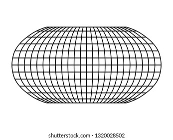 Blank World grid of meridians and parallels. Simple vector illustration.