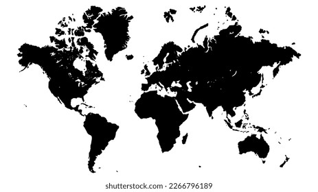 Blank world map. Flat Earth, globe, worldmap. Vector illustration