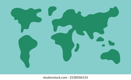 Mapa del mundo en blanco en estilo plano sobre fondo azul. Ilustración vectorial.