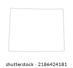 Blank Wyoming State vector map silhouette illustration isolated on white background. High detailed illustration. United state of America Empty country. Wyoming map with county borders.