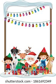 Blank Xmas frame template  illustration