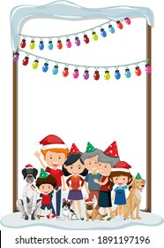 Blank Xmas frame template  illustration