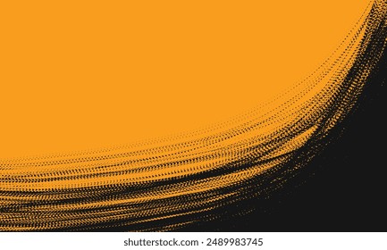 Blanker gelber Hintergrund mit schwarzen abstrakten Grunge-Pinselstrichen