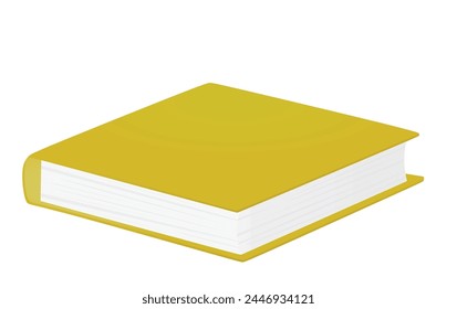 Libro amarillo en blanco. Ilustración vectorial