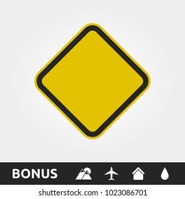 Blank Yellow Caution/Warning Square sign