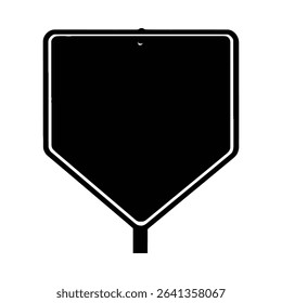 Blank yellow diamond road sign silhouette. Simple, iconic design.