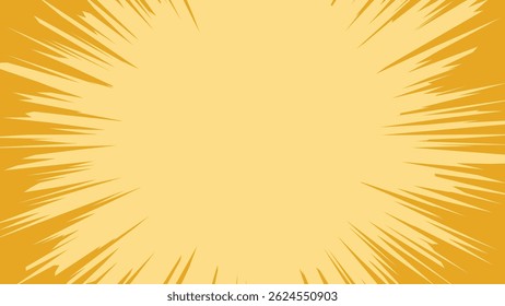 blank yellow exploding comic background with color burst frame 