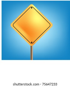 blank yellow frame isolated on a blue sky